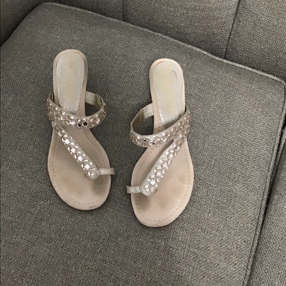 Wedges with fake gems on them.